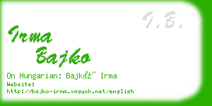 irma bajko business card